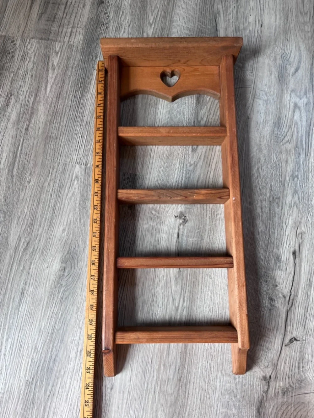 Vintage Wood Wall Shelf Heart Cutout Primitive Country Farmhouse Cottagecore
